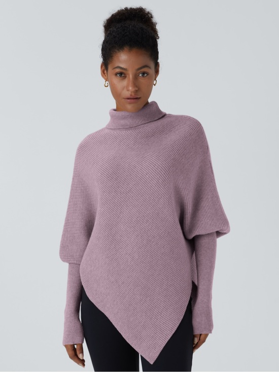 HALARA Sweaters - NWT HALARA Long Sleeve asymmetrical, hem Mauve Turtleneck